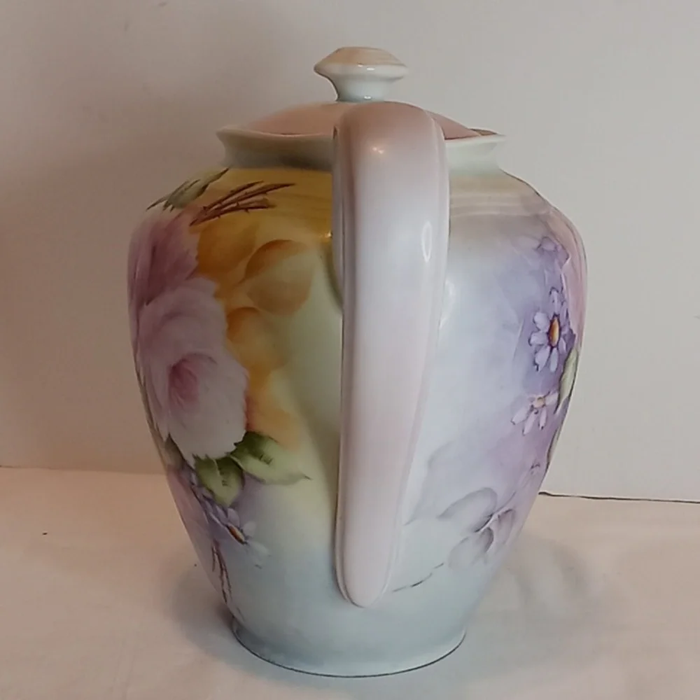 Vintage German Plankenhammer Floss Bavarian Porcelain 3 PC Teapot Sugar Creamer